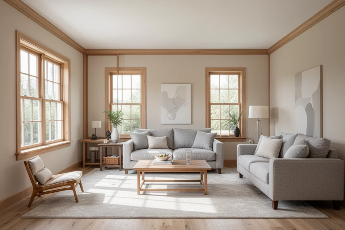 AI flooring visualizer - room with beautiful hardwood floors