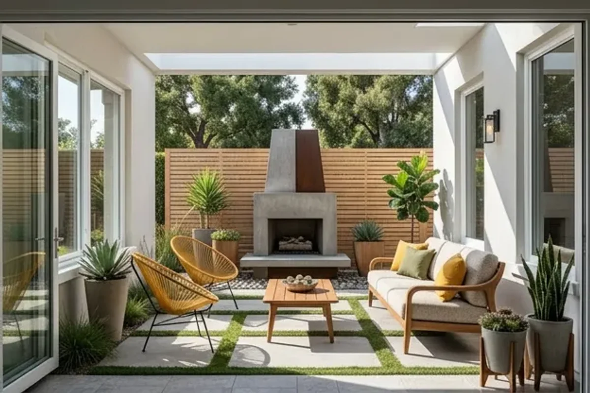 Mid-Century Modern Garden / Patio interior design