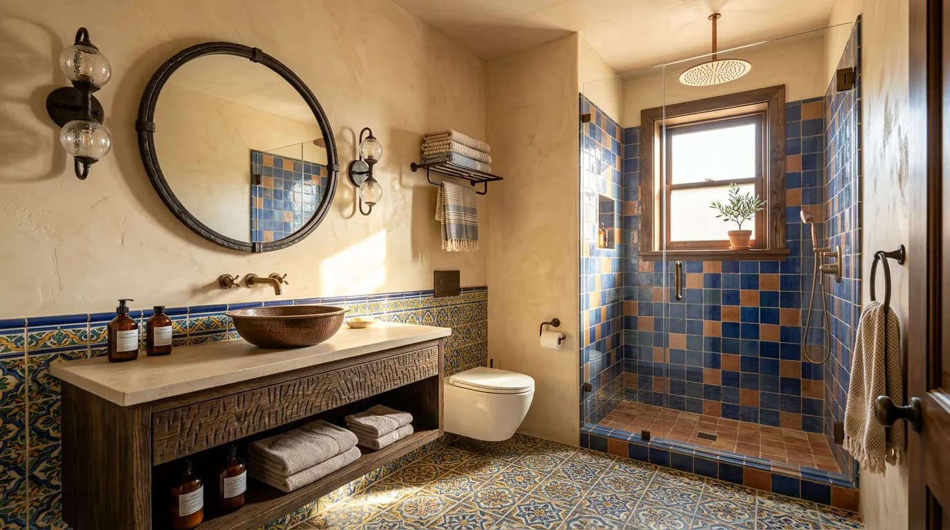 Bathroom after Mediterranean renovation