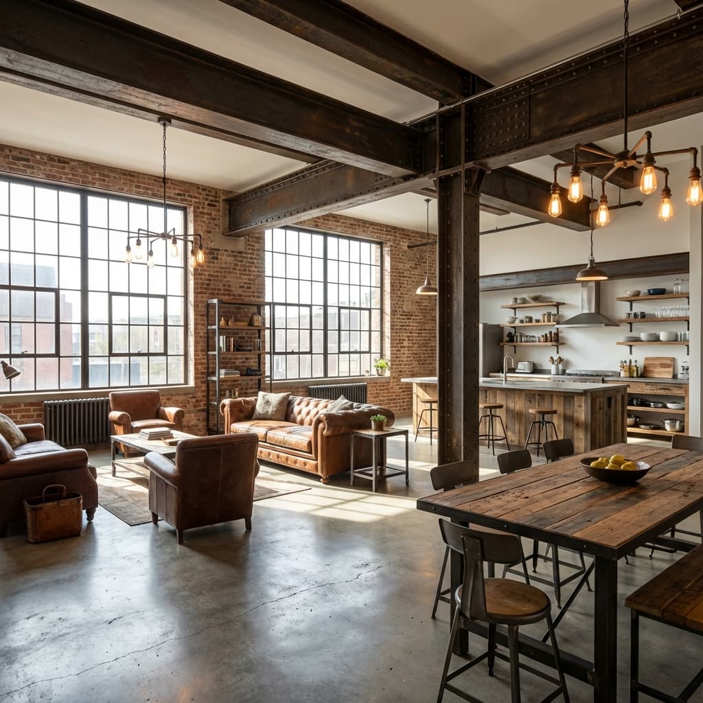 Industrial interior design style