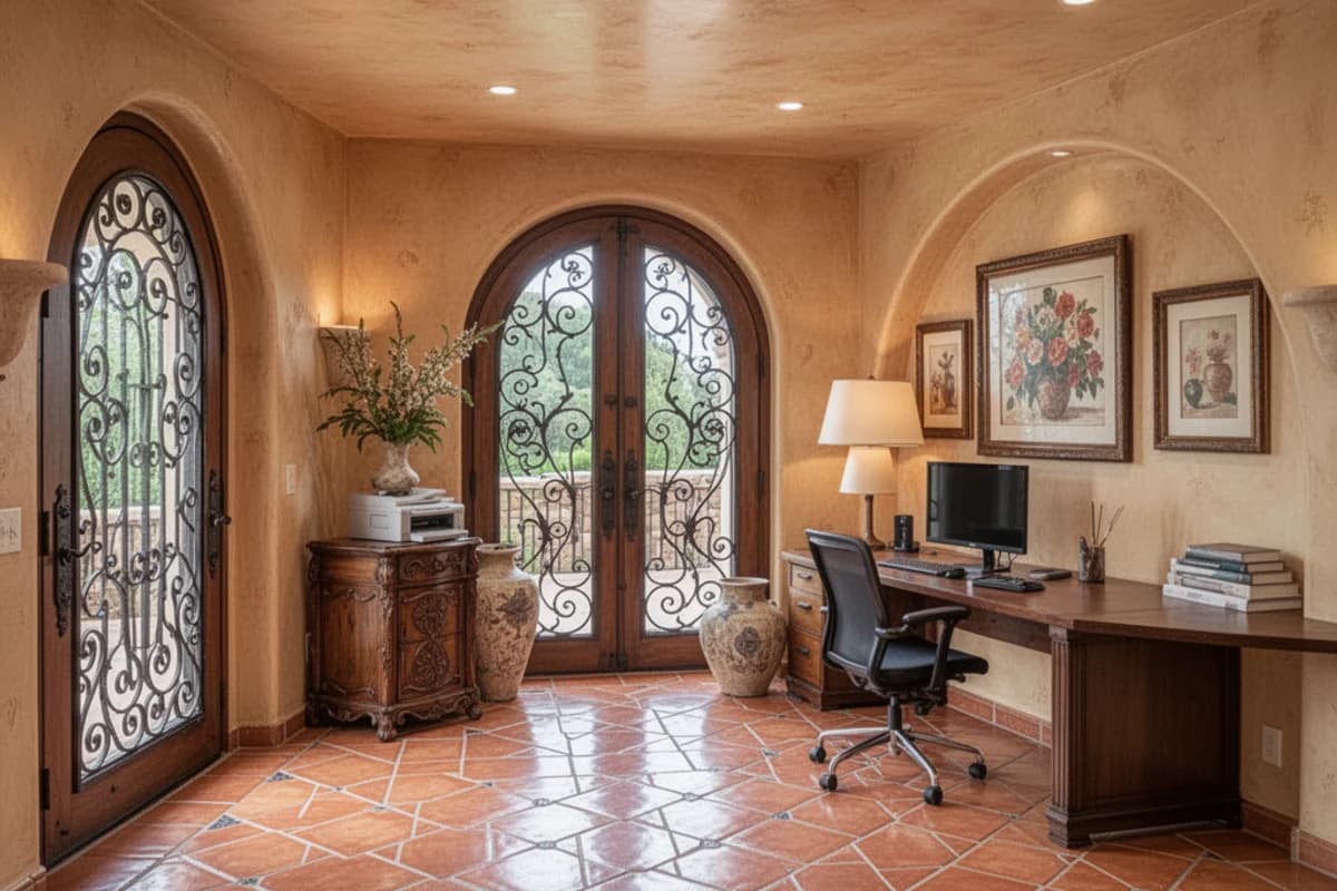 Mediterranean Home Office interior design