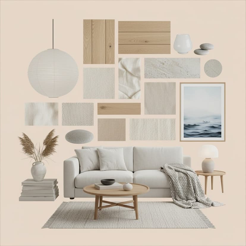 AI-generated mood board with color palette and design elements
