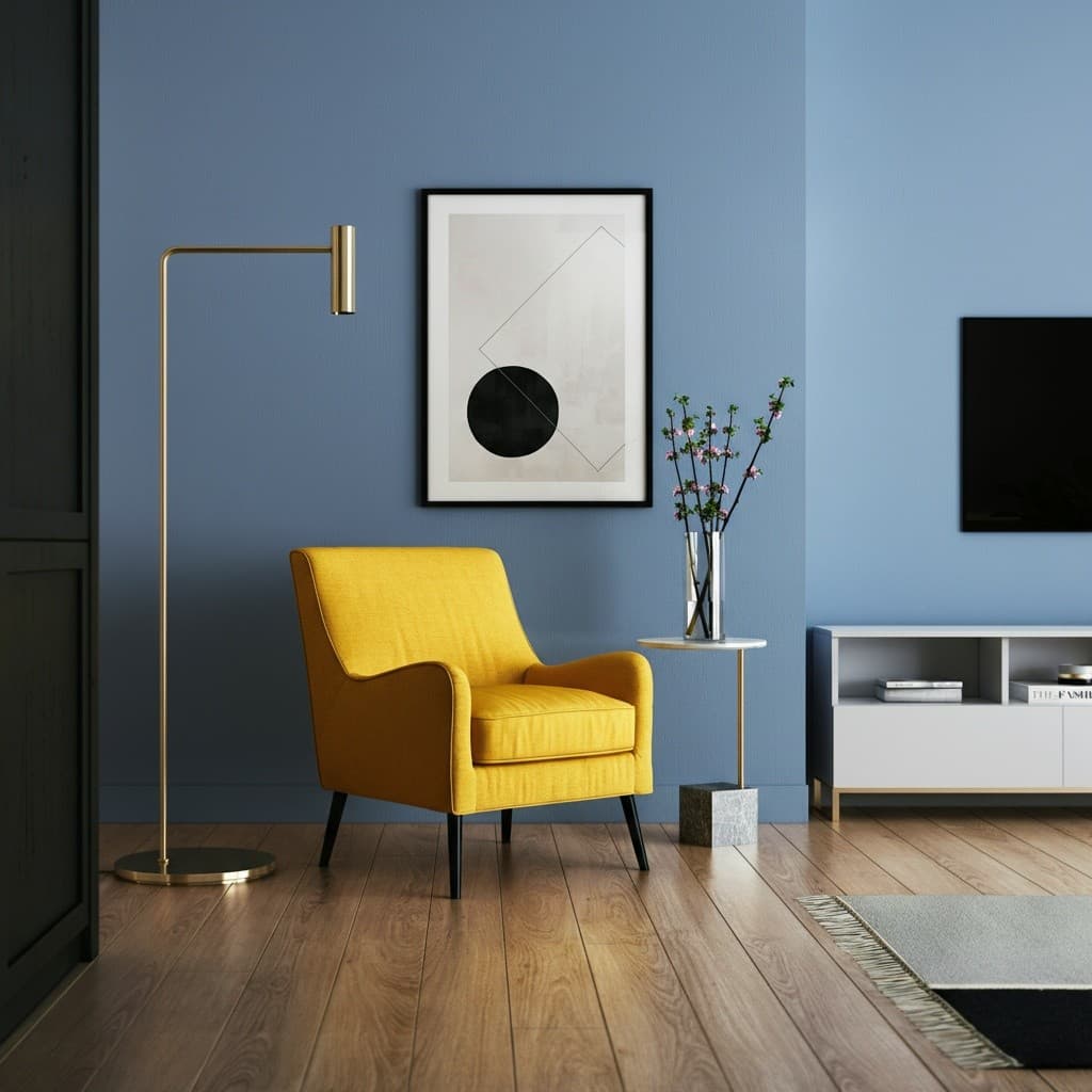 Room after AI paint visualization - new wall color